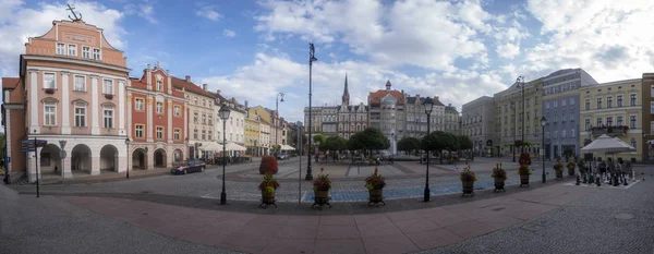 Panoráma a piac tér és a régi város Walbrzych — Stock Fotó