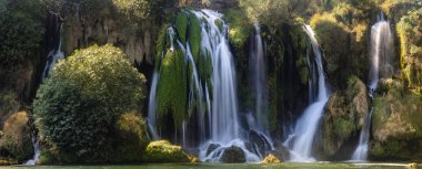 Panorama of Kravica waterfalls  . Bosnia and Herzegovina clipart