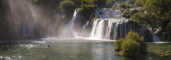 Krka National Park- Skradinski Buk Waterfall,panorama of the wat