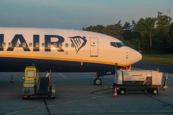 Berlin Schonefeld,Germany-May 2019:Boeing 737 belonging to the R — Stock Photo, Image