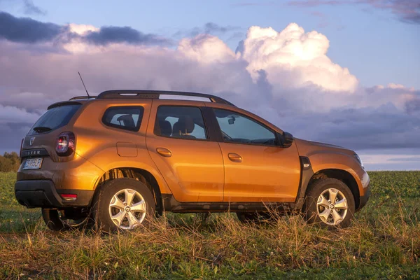 Nowogard, Poland-October 2019: New SUV model Dacia Duster during — Stock Photo, Image