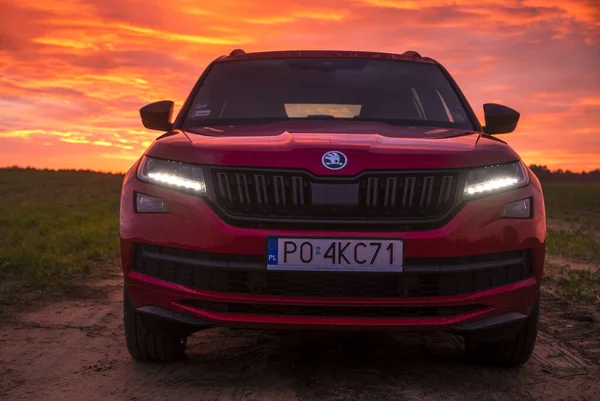 Szczecin, Lengyelország - 2019. október: Suv Skoda Kodiaq Sportline versio — Stock Fotó