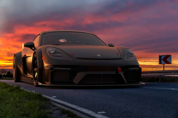 Porsche Cayman Road — Stock Photo, Image