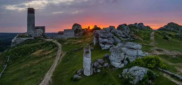 Ruínas Castelo Olsztyn Polónia Que Fazia Parte Sistema Defesa Polaco — Fotografia de Stock