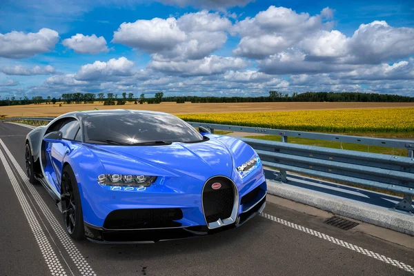 Bugatti Chiron Supercar Produzido Pela Empresa Alemã Volkswagen Sob Marca — Fotografia de Stock