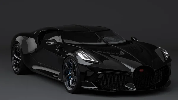 Bugatti Voiture Noire Voiture Chère Monde Voiture Noire Est Simplement — Photo