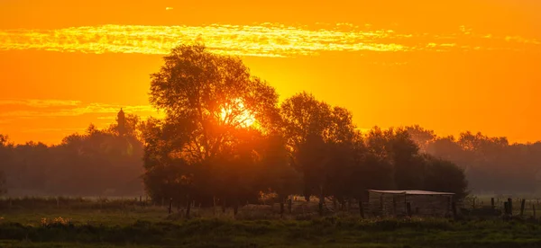 Paisaje Rural Amanecer — Foto de Stock