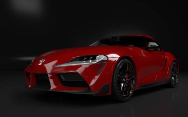 Siyah arkaplanda Toyota supra