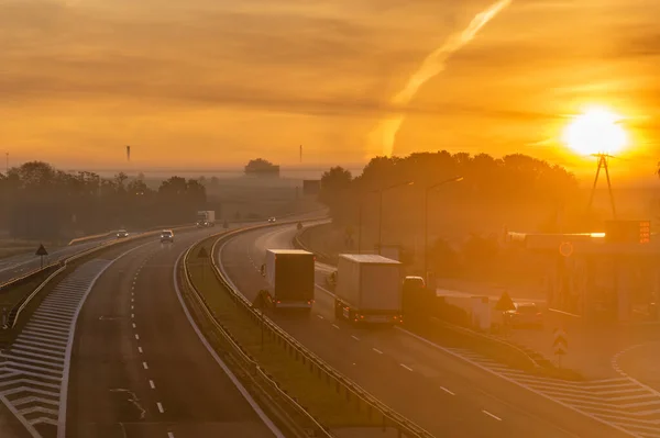 Morning Traffic Highway — Stock Photo, Image