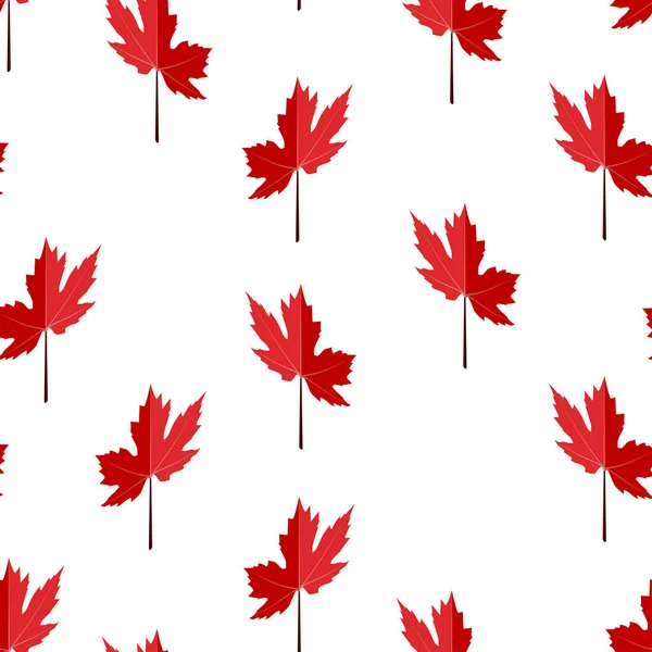 Patrón Inconsútil Hecho Hojas Arce Rojo Símbolo Canadá — Vector de stock