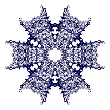 Mavi yuvarlak süs. Vektör illüstrasyonu