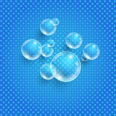 Şeffaf baloncuklu arka plan. Vektör illüstrasyonu