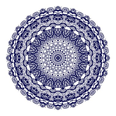 Mavi yuvarlak süs. Vektör illüstrasyonu