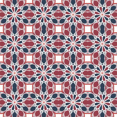 Geometrik şekillerin kusursuz mozaik arka planı. Vektör illüstrasyonu