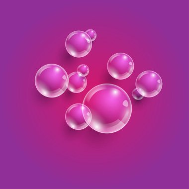 Şeffaf baloncuklu arka plan. Vektör illüstrasyonu