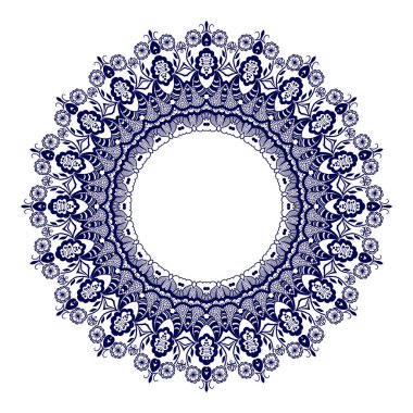 Mavi yuvarlak süs. Vektör illüstrasyonu