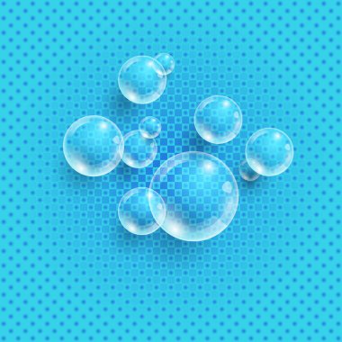 Şeffaf baloncuklu arka plan. Vektör illüstrasyonu