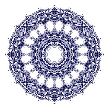 Mavi yuvarlak süs. Vektör illüstrasyonu