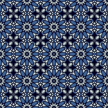 Geometrik şekillerin kusursuz mozaik arka planı. Vektör illüstrasyonu