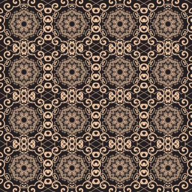 Arka planda kusursuz çiçekli ve geometrik süsler var. Duvar kağıdı deseni