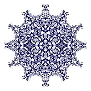 Mavi yuvarlak süs. Vektör illüstrasyonu