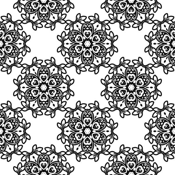 Zwart Ornament Een Witte Achtergrond Sjabloon Voor Ontwerp Vectorillustratie — Stockvector