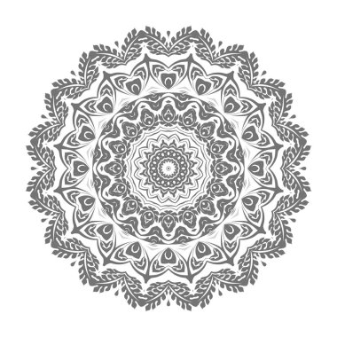 Gri yuvarlak süs. Vektör illüstrasyonu