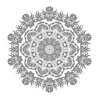 Gri yuvarlak süs. Vektör illüstrasyonu