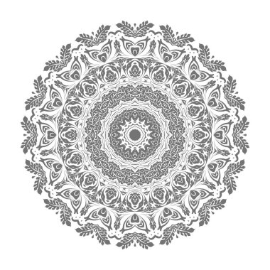 Gri yuvarlak süs. Vektör illüstrasyonu