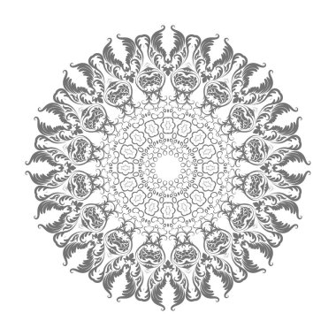 Gri yuvarlak süs. Vektör illüstrasyonu