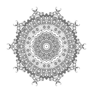 Gri yuvarlak süs. Vektör illüstrasyonu