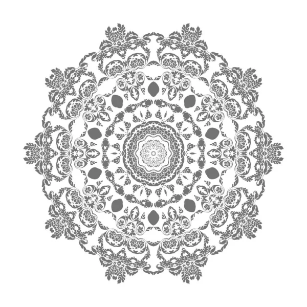 Grijze Ronde Ornament Vectorillustratie — Stockvector