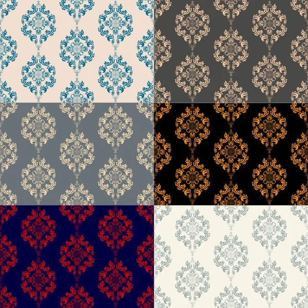 Seamless Background Ornament Set Wallpaper Pattern — Stock Vector