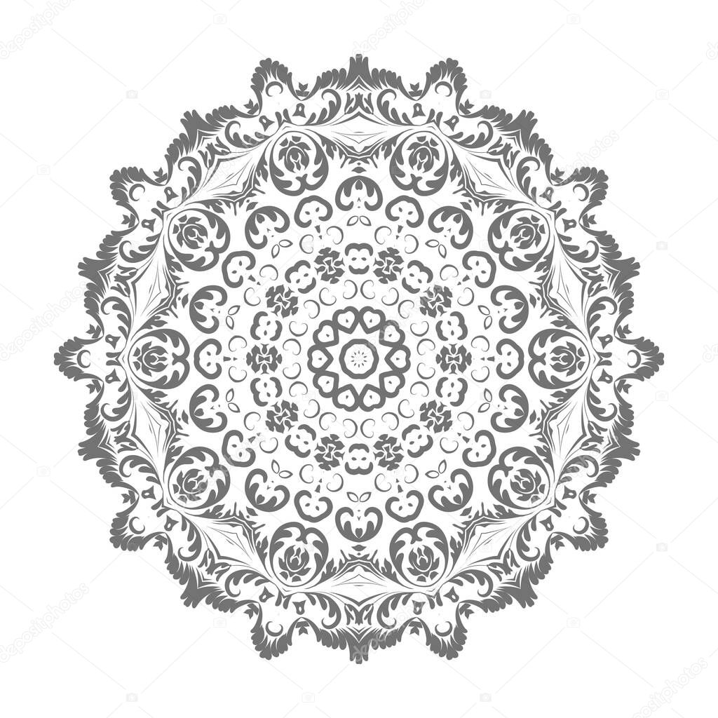 Gray round ornament. Vector illustration