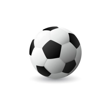 Beyaz arka planda futbol topu. Vektör illüstrasyonu