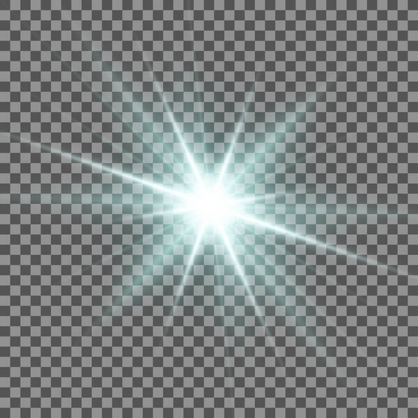 Modern white light flash effect on background of squares. Vector illustration