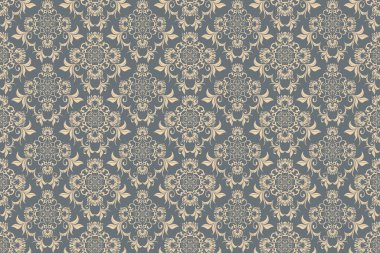 Arka planda kusursuz bir süs. Tasarımınız için lüks çiçek süsü. Tekstil deseni. Duvar kağıdı deseni