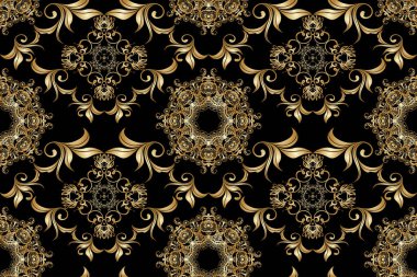 Arka planda kusursuz altın süs. Tasarımınız için lüks çiçek süsü. Tekstil deseni. Duvar kağıdı deseni