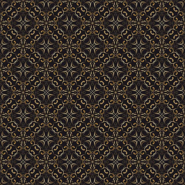 背景にシームレスな黄金の装飾 あなたのデザインのための豪華な花の装飾 繊維のパターン 壁紙パターン — ストックベクタ
