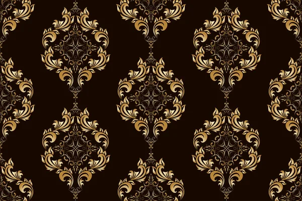 Arka planda kusursuz altın süs. Tasarımınız için lüks çiçek süsü. Tekstil deseni. Duvar kağıdı deseni