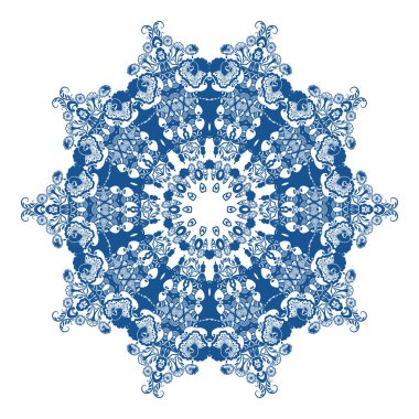 Beyaz arka planda yuvarlak bir süs. Vektör illüstrasyonu