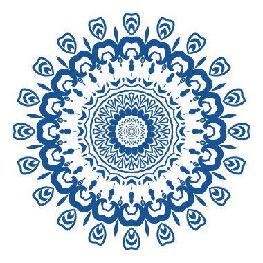 Beyaz arka planda yuvarlak bir süs. Vektör illüstrasyonu