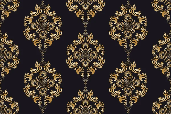 Ornamento Dourado Sem Costura Fundo Ornamento Floral Luxo Para Seu —  Vetores de Stock