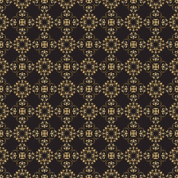 Ornamento Dourado Sem Costura Fundo Ornamento Floral Luxo Para Seu — Vetor de Stock