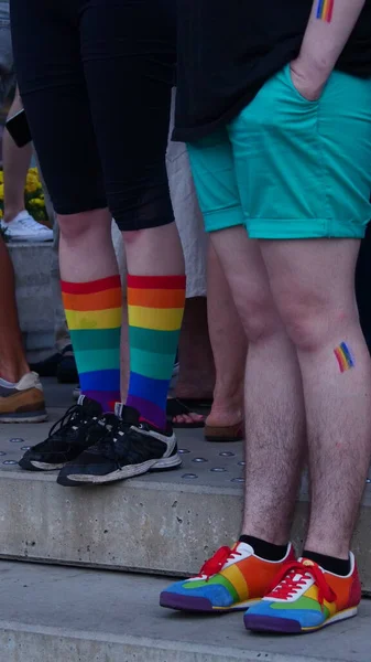Katowice Poland August 2020 Lgbt Equality March Young People Wearing — Stock Photo, Image