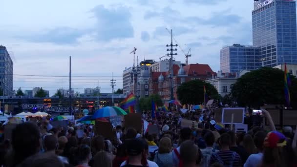 Katowice Polonia Agosto 2020 Marcha Por Igualdad Lgbt Los Jóvenes — Vídeo de stock