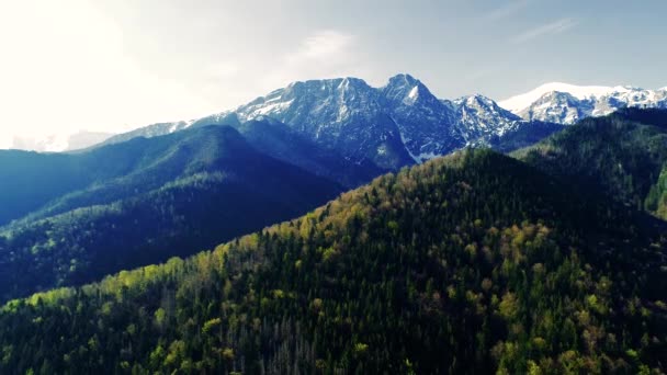 여름이나 봄에는 눈으로 언덕과 공중에서 내려다볼 수있다 폴란드의 타트라 산맥과 — 비디오