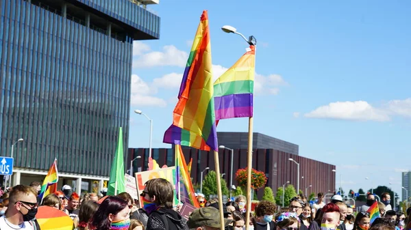 Katowice 폴란드 2020 Lgbt 무지개 청소년들은 Lgbtq 권리를 싸우고 코로나 — 스톡 사진