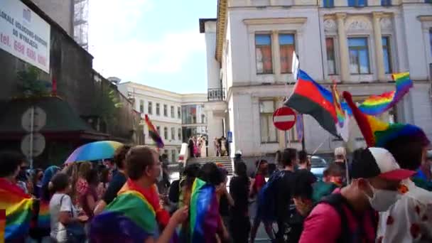 Katowice Poland Вересня 2020 Марш Рівності Лгбт Парад Гордості Молоді — стокове відео
