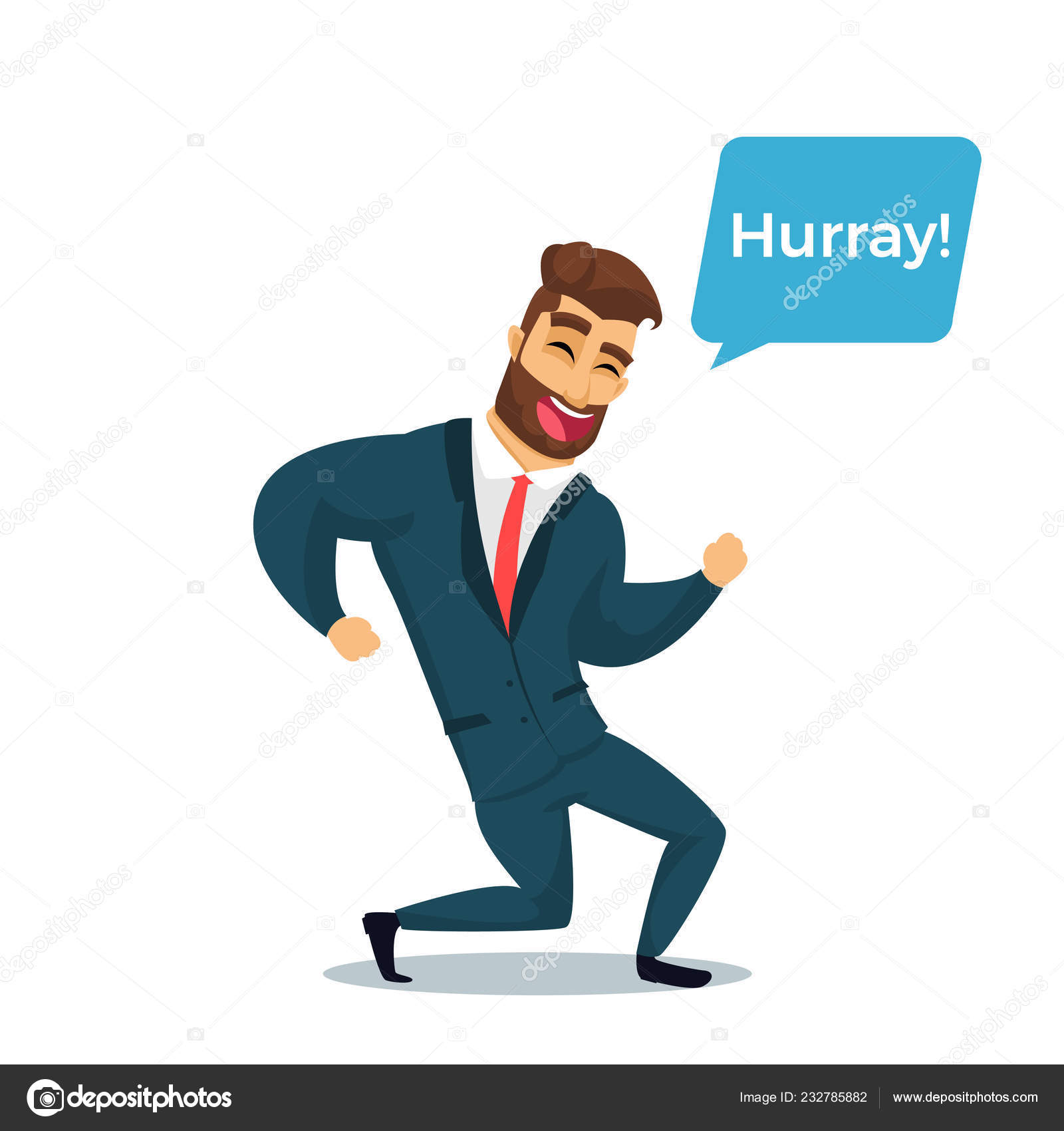 Bearded Fun Character Businessman Happy Cartoon Business Men Vector  Illustration Stock Vector Image by ©piatkami@ #232785882